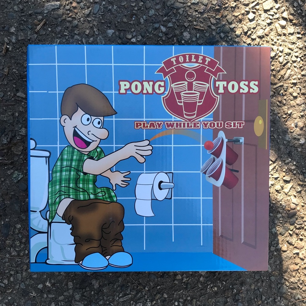 Toilet pong toss